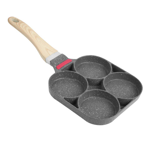 Egg Frying Pan Nonstick 4 Cups Pancake Pan Aluminium Alloy Omelette Pan Egg Cooker Pan Fried Egg Pan Burger Pan Breakfast Crepe Pan for Breakfast, Pancake, Gas Stove & Induction Compatible