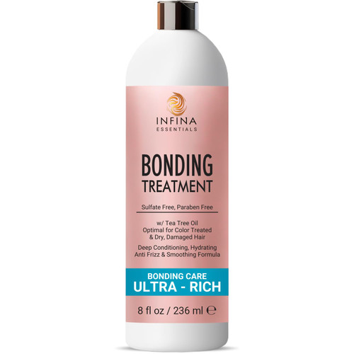 INFINA ESSENTIALS Bond Repair Hair Treatment for Damaged Hair - Keratin and Silk-Enriched, Tames Flyaways & Frizz Hair Bonding Treatment for Chemically Damaged Hair - 8 fl oz INFINA ESSENTIALS Bond Repair Hair Treatment for Damaged Hair - Keratin and Silk-Enriched, Tames Flyaways & Frizz Hair Bonding Treatment for Chemically Damaged Hair - 8 fl oz