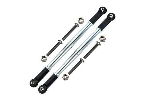 GPM For Losi 1:10 Baja Rey/Rock Rey Upgrade Parts Aluminum Adjustable Rear Upper Chassis Link Tie Rods - 1Pr Set Silver
