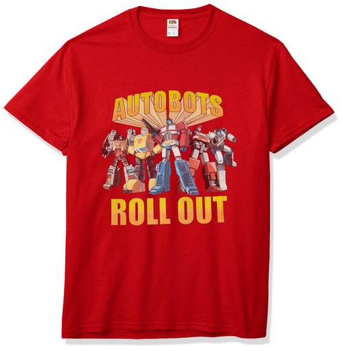 Transformers Mens Autobots Rollout Basic Solid Tee T-Shirt, Red, Small US