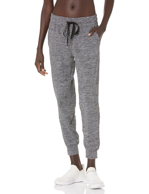 Amazon Essentials Women's Brushed Tech Stretch Jogger Pant (Available in Plus Size), Dark Grey Space Dye, 1X