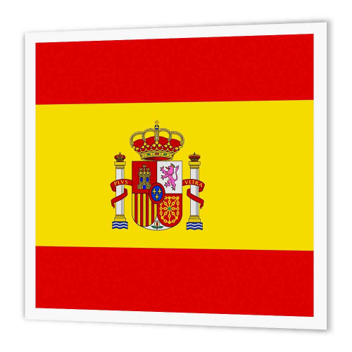 3dRose ht_28285_1 Spain Flag Iron on Heat Transfer Paper for White Material, 8 by 8"
