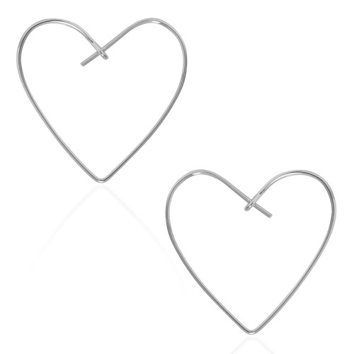 Humble Chic Heart Hoop Earrings For Women - Heart Shaped Hoop - Heart Hoops For Women - Big Dangle Heart Shaped Earrings - Large Heart Earrings For Women, 925 Sterling Silver Plated - 1 inch
