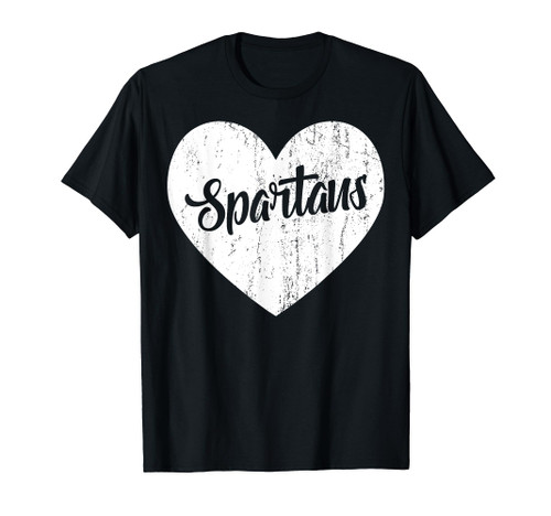 Spartans School Sports Fan Team Spirit Mascot Heart Gift T-Shirt Spartans School Sports Fan Team Spirit Mascot Heart Gift T-Shirt