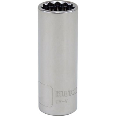 Klutch Deep Socket - Metric, 17mm, 1/2in.-Drive, 12-Pt.