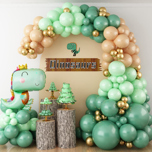 Green Dinosaur Balloon Garland Arch Kit, Sage Green Nude and Gold Latex Balloons Arch Kit with 3D Dinosaur Balloon for Boys Jungle Safari Dinosaur Birthday Wild One Baby Shower Party Decorations Green Dinosaur Balloon Garland Arch Kit, Sage Green Nude and Gold Latex Balloons Arch Kit with 3D Dinosaur Balloon for Boys Jungle Safari Dinosaur Birthday Wild One Baby Shower Party Decorations