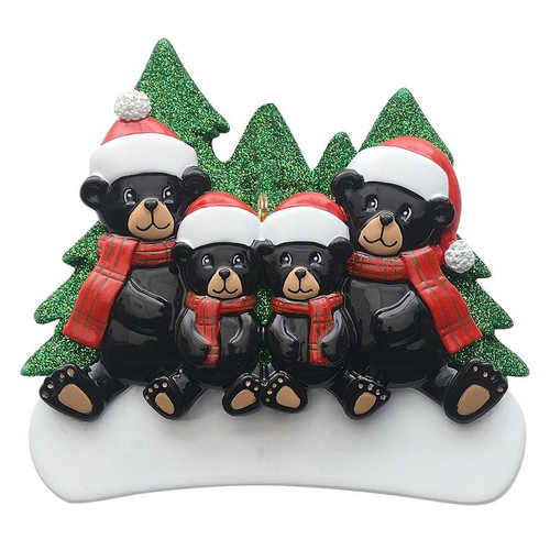 Personalized Black Bear Ornaments, 2023 Black Bear Family of 4 Ornament for Christmas Tree Decoration, Woodland Animal Christmas Ornaments, Our First Christmas As Family of 4 Ornament Personalized Black Bear Ornaments, 2023 Black Bear Family of 4 Ornament for Christmas Tree Decoration, Woodland Animal Christmas Ornaments, Our First Christmas As Family of 4 Ornament