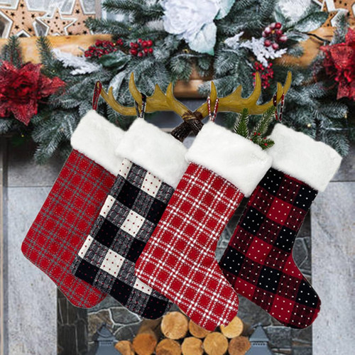 Browfin 4PCS Christmas Stocking Classic Large Stockings Santa, Snowman, Reindeer Xmas Character for Family Holiday Christmas Party Decorations Browfin 4PCS Christmas Stocking Classic Large Stockings Santa, Snowman, Reindeer Xmas Character for Family Holiday Christmas Party Decorations