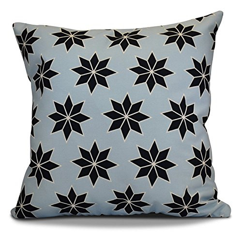 E by design O5PHGN668BL24BL14-18 18 x 18" Decorative Geometric Print Holiday Blue Outdoor Pillow