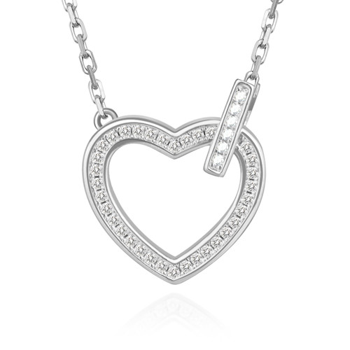 Elio Passero Heart Pendant Necklace for Women,Cubic Zirconia Set in Sterling Silver Heart Necklaces Charm Chain,Dainty Valentines Anniversary Birthday Jewelry Gifts for Women Girls,Chain Length 17.7" Elio Passero Heart Pendant Necklace for Women,Cubic Zirconia Set in Sterling Silver Heart Necklaces Charm Chain,Dainty Valentines Anniversary Birthday Jewelry Gifts for Women Girls,Chain Length 17.7"