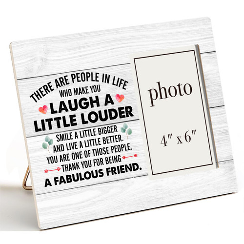 Zauly Best Friend Gifts Friends Wood Picture Frame, Friendship Gifts for Women Friends Men, Best Friend Picture Frames with Quotes, 4x6 Inches Photo