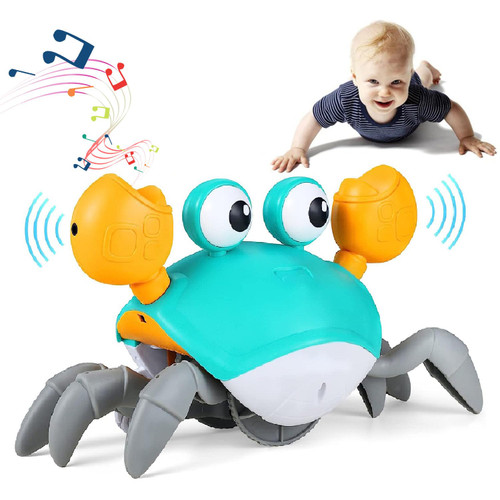Baby Toys Infant Crawling Crab - Tummy Time Toy Gifts 3 4 5 6 7 8 9 10 11 12 Babies Boy Girl 3-6 6-12 Learning Crawl 9-12 12-18 Walking Toddler 36 Months Old (Green)