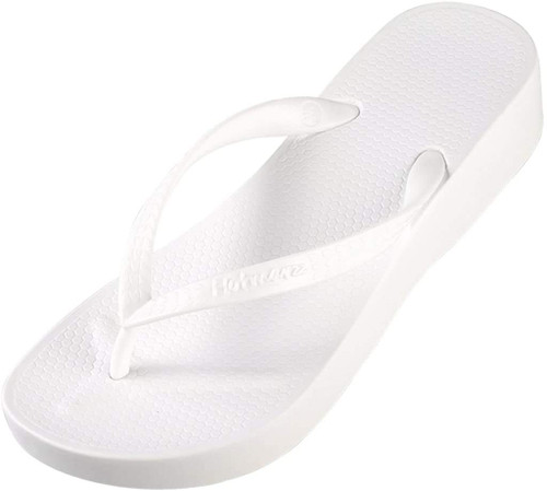 Hotmarzz Women's Platform Flip Flop Wedge Sandal Summer Beach Slippers Size 7 B(M) US / 38 EU, White