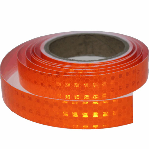 Tuyrchu Reflective Tape Orange for Bikes 1 inch X 16 FT, Waterproof High Visibility Warning Safety Adhesive Tape, Outdoor Reflective-Stickers,External Accessories Conspicuous.