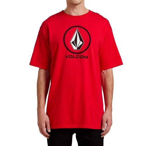 Volcom Men's Crisp Stone Short Sleeve Basic TEE, Red, Medium