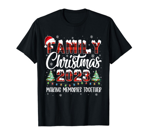 Family Christmas 2023 Matching Squad Santa Red Plaid Xmas T-Shirt Family Christmas 2023 Matching Squad Santa Red Plaid Xmas T-Shirt
