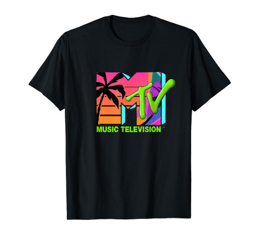 Mademark x MTV - The official MTV Logo with retro palms in paradise T-Shirt Mademark x MTV - The official MTV Logo with retro palms in paradise T-Shirt