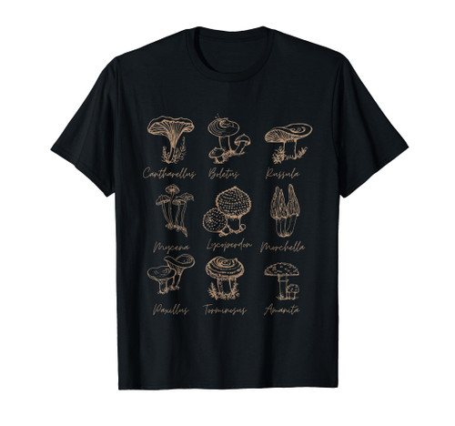 Fungi Mushroom Lover Shirt Mycology Vintage Goth Style T-Shirt