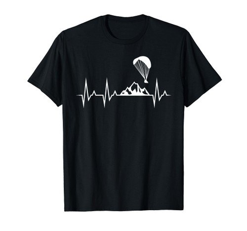 Paraglider Heartbeat Funny Paragliding Parachuting T-Shirt