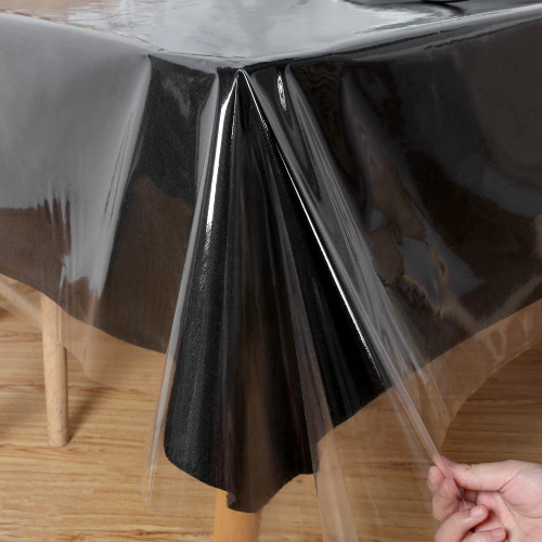 Obstal Clear Plastic Tablecloth 60 x 102 Inch, 100% Waterproof Oil-Proof Spill-Proof Vinyl PVC Table Cloth, Wipeable Rectangle Tablecloth Protector for Dining Table, Outdoor and Indoor Uses, Clear