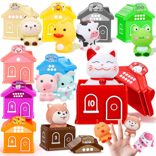 CRIOLPO 20 Pcs Farm Animal Toys Learning Montessori Toys for Toddlers 1 2 3 Year Old, Counting, Matching & Sorting Educational Toys, Christmas Birthday Gift for Baby Boys Girls Age 12-18 Months