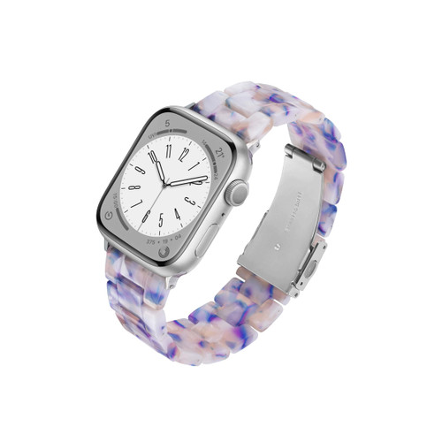 V.R.HOPE Compatible with Apple Watch Band 38mm 40mm 41mm 42mm 44mm 45mm for Women, Fancy Resin Wristband Bracelet Strap for iWatch Series 9 8 7 6 5 4 3 2 1 SE (Pink White, 38mm/40mm/41mm)