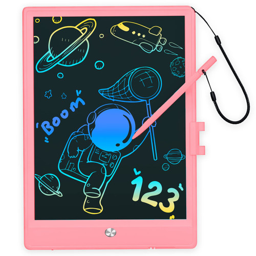 Grebean LCD Writing Tablet,10 Inch Toddler Doodle Board Colorful Drawing Pad,Erasable Writing Board for Kids,Educational and Learning Toy Gifts for 3 4 5 6 Years Old Boy and Girls(Light Pink)