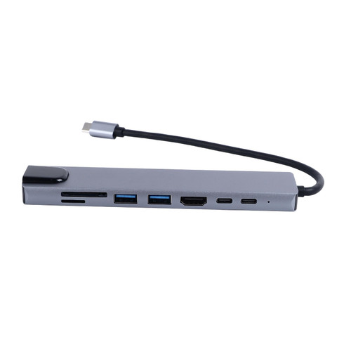 8 in 1 USB C Hub Multiport Adapter with HDMI Hub, USB 3.0, Memory Card Slot, Type C, High Speed RJ45, USB C to HDMI Adapter, Multiport AV Converter for PC Laptop Phone