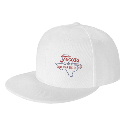 fgsivsw Texas-Flag-Map-Lone-Star-State Flat Bill Hats for Men Women Adjustable Trucker Hat Fashion Baseball Caps White