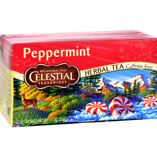 Celestial Seasonings Herbal Tea - Peppermint - Caffeine Free - 20 Count (Pack of 6) Celestial Seasonings Herbal Tea - Peppermint - Caffeine Free - 20 Count (Pack of 6)