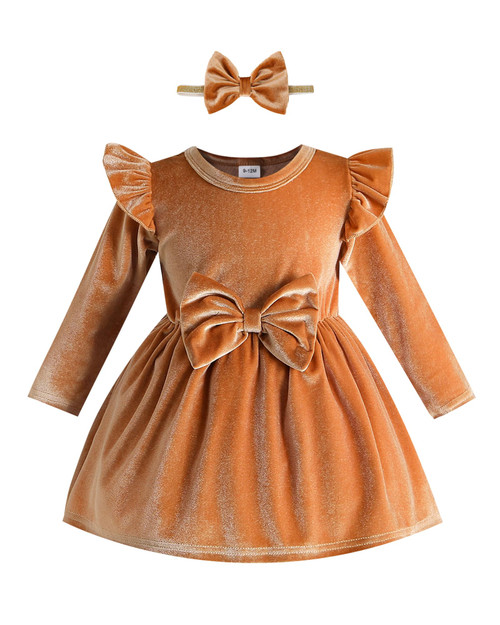 Kucnuzki Baby Girl Dress Fall Baby Girl Clothes Long Sleeve Brown Velvet Dress 9-12 Month Girl Clothes Infant Formal Dress Casual Party Dresses 1 Year Old Girl Clothes Kucnuzki Baby Girl Dress Fall Baby Girl Clothes Long Sleeve Brown Velvet Dress 9-12 Month Girl Clothes Infant Formal Dress Casual Party Dresses 1 Year Old Girl Clothes