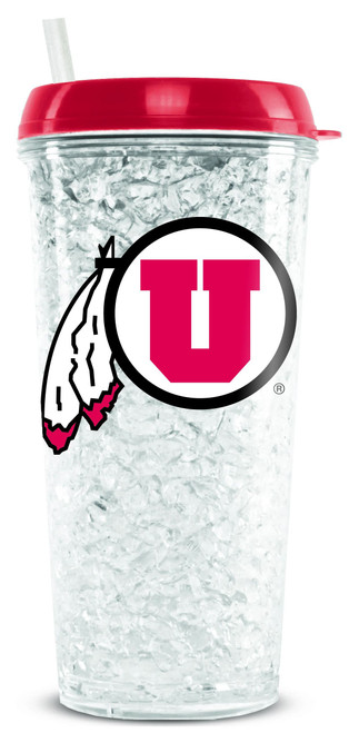 Duck House Sports NCAA Utah Utes 16oz Crystal Freezer Tumbler with Lid and Straw Duck House Sports NCAA Utah Utes 16oz Crystal Freezer Tumbler with Lid and Straw