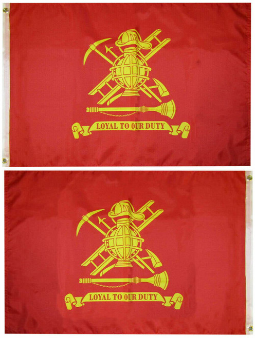 Fire Fighter Loyal To Our Duty 100D Poly Nylon Double Sided 3x5 3'x5' Flag