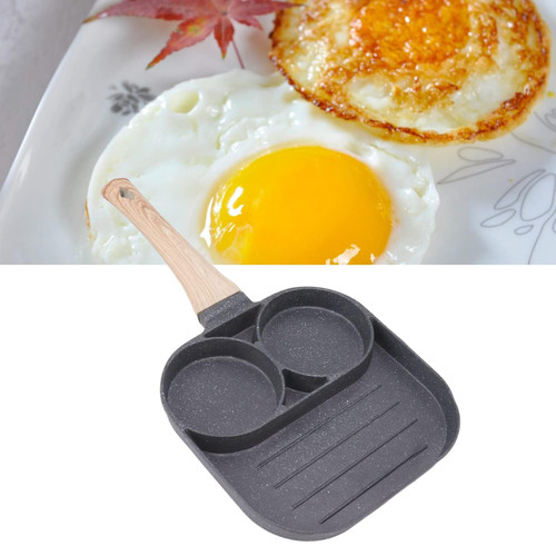 Egg Frying Pan Nonstick, Egg Pan Pancake Pan Sectional Frying Pan for Breakfast 3 Section Square Mini Nonstick Egg Pan Egg Pans Nonstick for Gas Stove