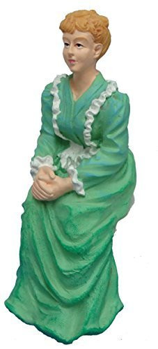 Melody Jane Dollhouse People Victorian Lady in Green Sitting Resin Figure