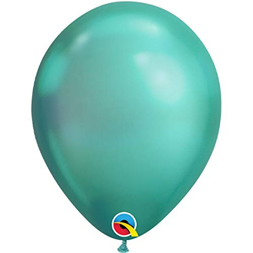 Qualatex 85142 Chrome 7 Inch Latex Balloons (Chrome Green, 100 Pack)