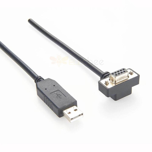GXMRHWY Straight Male USB to DB RS232 9 Pin Female Right Angled Type Connector with Cable 1Meter