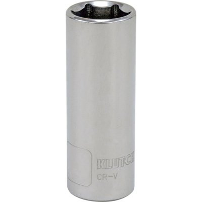 Klutch Deep Socket - Metric, 17mm, 1/2in.-Drive, 6-Pt.