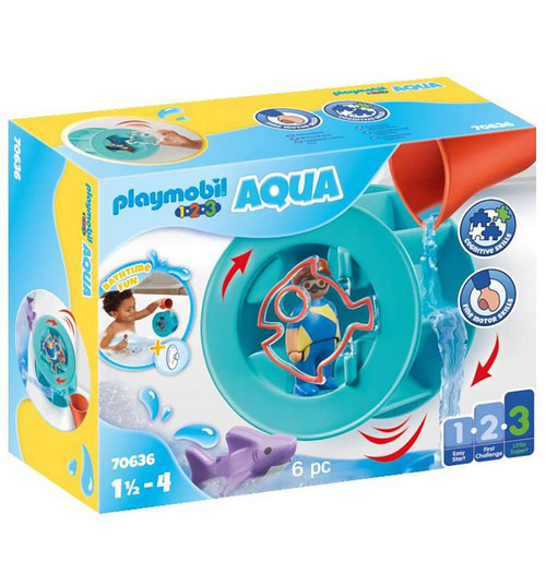 Playmobil 1.2.3 Aqua Water Wheel with Baby Shark
