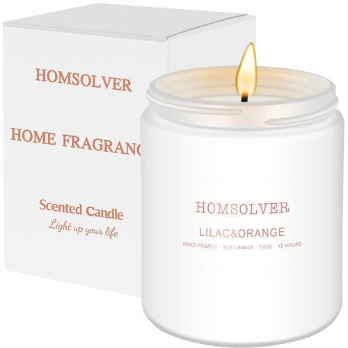 Homsolver Lilac & Oranges Candles, Scented Candles Gifts for Women, 7.6 oz Scented Candles for Home Scented, 50 Hours Burn Soy Candles, Aromatherapy Candles Homsolver Lilac & Oranges Candles, Scented Candles Gifts for Women, 7.6 oz Scented Candles for Home Scented, 50 Hours Burn Soy Candles, Aromatherapy Candles