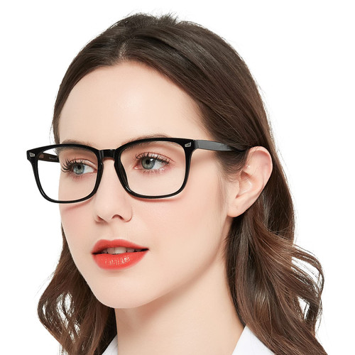 OCCI CHIARI Stylish Reading Glasses for Women 1.0 Trendy Blue Light Blocking Readers 1.0 1.25 1.5 1.75 2.0 2.25 2.5 2.75 3.0 3.5 4.0 5.0 6.0(Black,1.0)