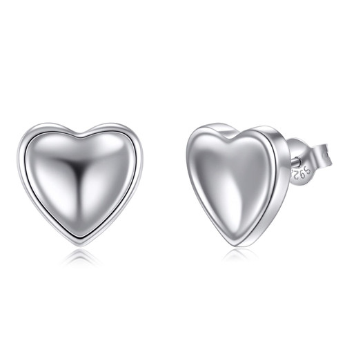 Vadmans 925 Sterling Silver Heart Earrings Hammered Heart Stud Earring for Women Simple Jewellery Gifts Vadmans 925 Sterling Silver Heart Earrings Hammered Heart Stud Earring for Women Simple Jewellery Gifts