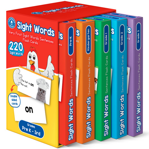 LEARNING BUGS 220 Very First Sight Words Sentences Flash Cards, Master High-Frequency Dolch Sight Words for Pre-K to Grade 3