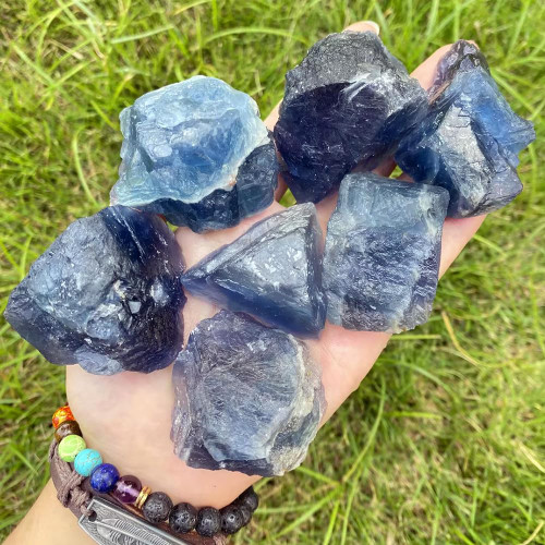 Zenkeeper 1 Lb Large Rough Blue Fluorite Stone Raw Fluorite Crystal Stone Natural Blue Fluorite Crystal Stone Mineral Specimen Gemstone Healing Crystals and Stones