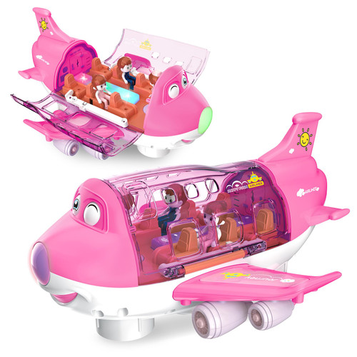 Ynybusi Airplane Toys for Toddlers, Plane Toys for 2 3 4 5 Year Old Boys Girls Birthday, Infant Toy Bump and Go Action Air Plane with LED Flashing Lights & Sounds (Pink) Ynybusi Airplane Toys for Toddlers, Plane Toys for 2 3 4 5 Year Old Boys Girls Birthday, Infant Toy Bump and Go Action Air Plane with LED Flashing Lights & Sounds (Pink)