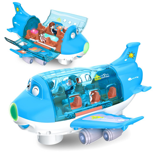 Ynybusi Airplane Toys for Toddlers, Plane Toys for 2 3 4 5 Year Old Boys Girls Birthday, Infant Toy Bump and Go Action Air Plane with LED Flashing Lights & Sounds (Blue) Ynybusi Airplane Toys for Toddlers, Plane Toys for 2 3 4 5 Year Old Boys Girls Birthday, Infant Toy Bump and Go Action Air Plane with LED Flashing Lights & Sounds (Blue)