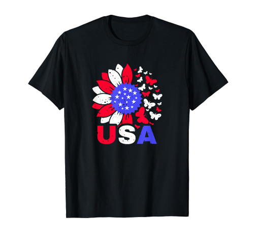 American Flag 4th of July Proud USA Flower Girl T-Shirt American Flag 4th of July Proud USA Flower Girl T-Shirt