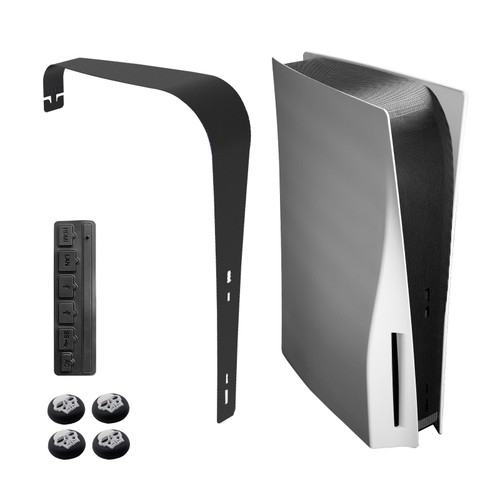 Update Version PS5 Dust Cover, 2-End Fixed Dust Protector with Silicone Plugs, 64cm, Dust Filter for PS5 Digital Edition and Disc Edition, Black