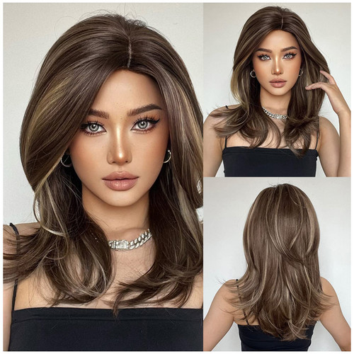 BERON Blonde Brown Long Wigs Women Girls Curly Wavy Hair Wig Heat Resistant Synthetic Natural Looking Wig BERON Blonde Brown Long Wigs Women Girls Curly Wavy Hair Wig Heat Resistant Synthetic Natural Looking Wig