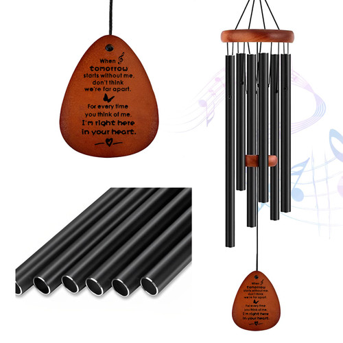 Sympathy Gift Wind Chimes, Memorial Wind Chimes for Loss of Loved One, Bereavement Gift in Memory of Loved One, Memorial Gifts for Loss of Mother Father Condolence Remembrance, 28''Black